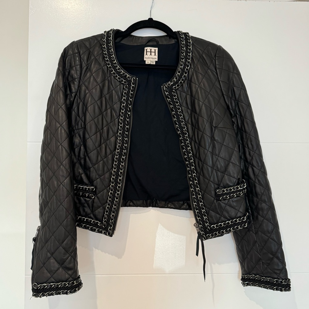 HAUTE HIPPIE faux leather jacket